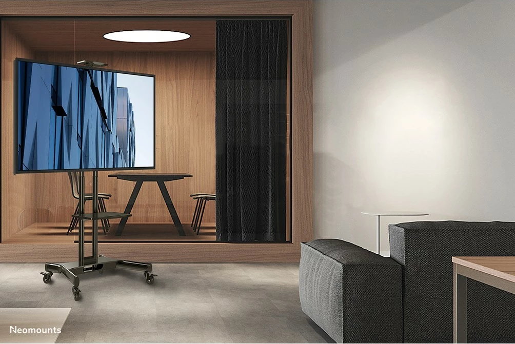 Mobilni stojalo za TV Neomounts NM-M1700BLACK, za zaslone 32-75 palcev, nastavljiva višina, črno