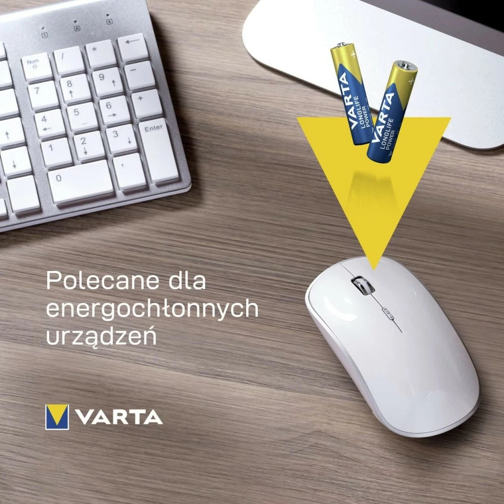 Alkalijske AAA baterije Varta Longlife Power, 24 kosa, modro/rumene, premium embalaža