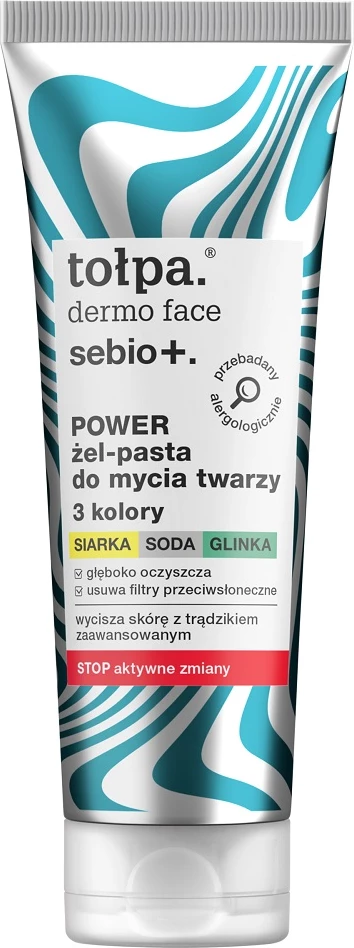 Gel-pasta za obraz Dermo Face Sebio+ Power Tołpa za ženske, 100 ml, 3 barve