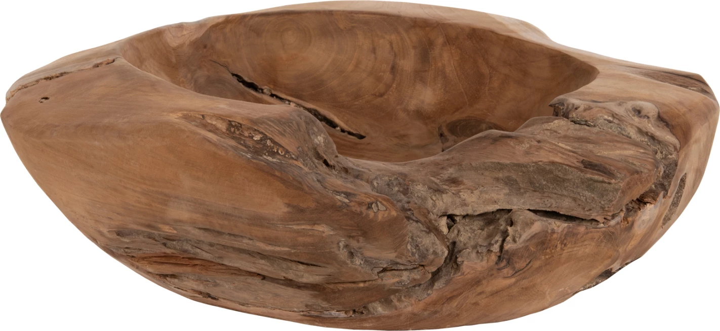 Dekorativna skleda za mizo YOKI FH9629 iz tikovine Φ50x16Hcm