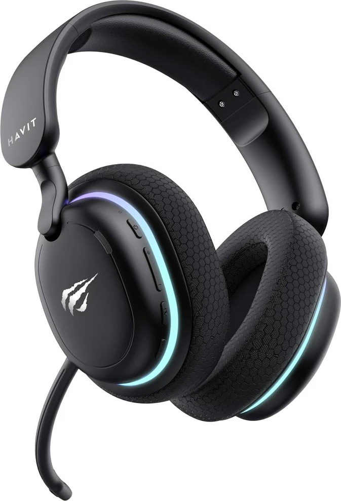 Gaming slušalke Fuxi-H7 HAVIT, z mikrofonom, brezžične in žične, črne