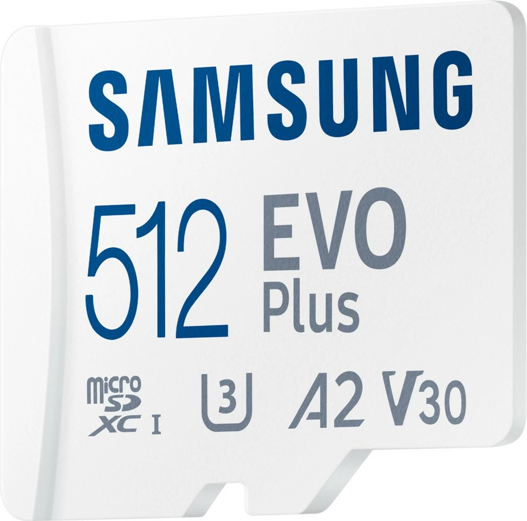 MicroSDXC kartica 512 GB, UHS-I, 160 MB/s, Class 3 (U3), V30, Samsung MB-MC512S, bela