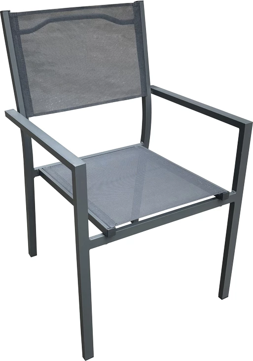 Set jedilne mize in stolov Moly - Kliton I, aluminij in tekstilen, antracit, 80x80x74 cm, 5 kosov