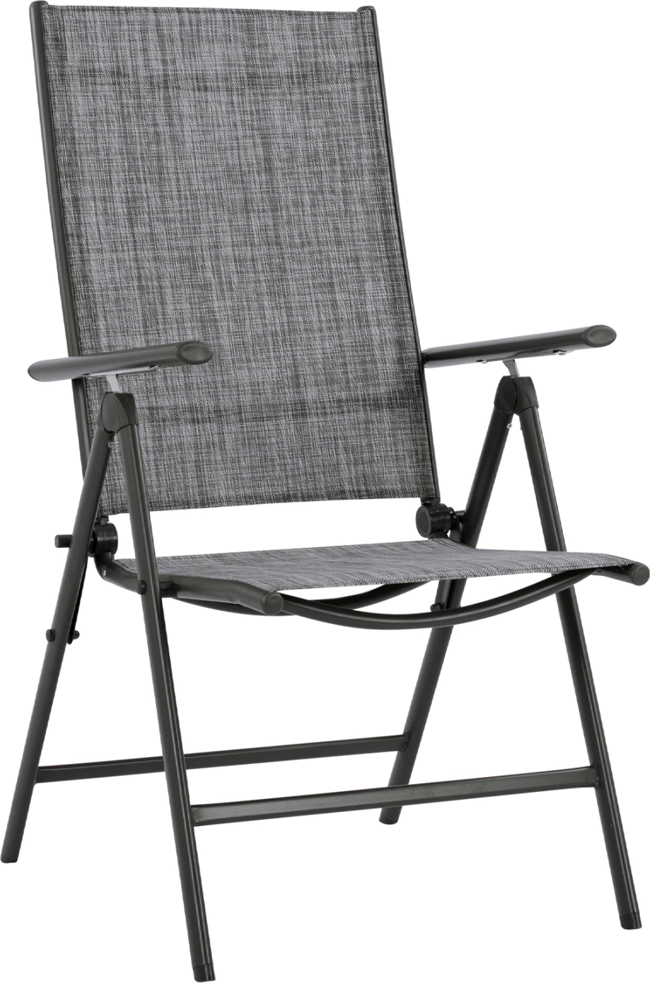 Zložljiv naslanjač 7 sedežev kovinsko sive barve s sivim tekstilom FH5700.01 55x70x103 cm, set 2 kosov