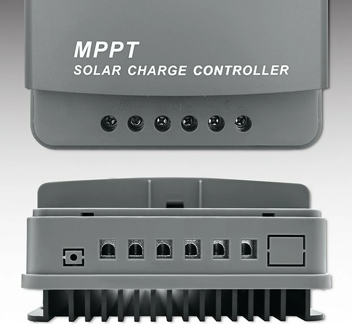 Krmilnik sončnega polnjenja Qoltec MPPT 53660, 10A, 12V/24V, LCD, 2xUSB, Bluetooth, siv/zelena