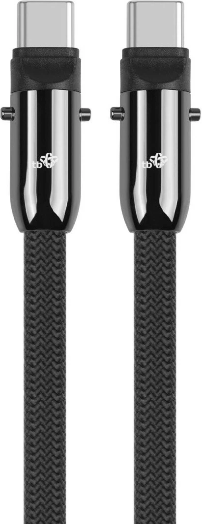 Kabel USB C 2-v-1 z vrvico, 1,2 m, črn, TB