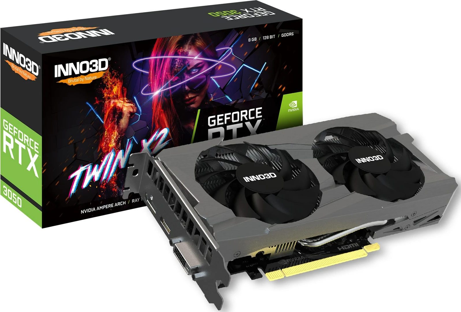 Grafična kartica Inno3D GeForce RTX 3050 Twin X2, NVIDIA 8 GB GDDR6
