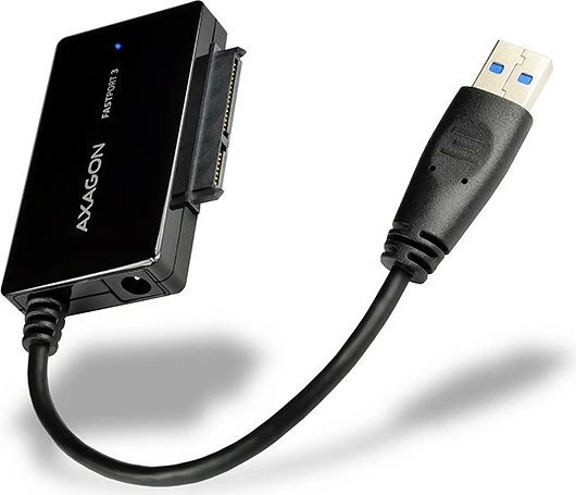 Adapter USB 3.0 na SATA za HDD/SSD 2,5", 3,5", 5,25", črn - AXAGON ADSA-FP3 FASTport3, z napajalnikom