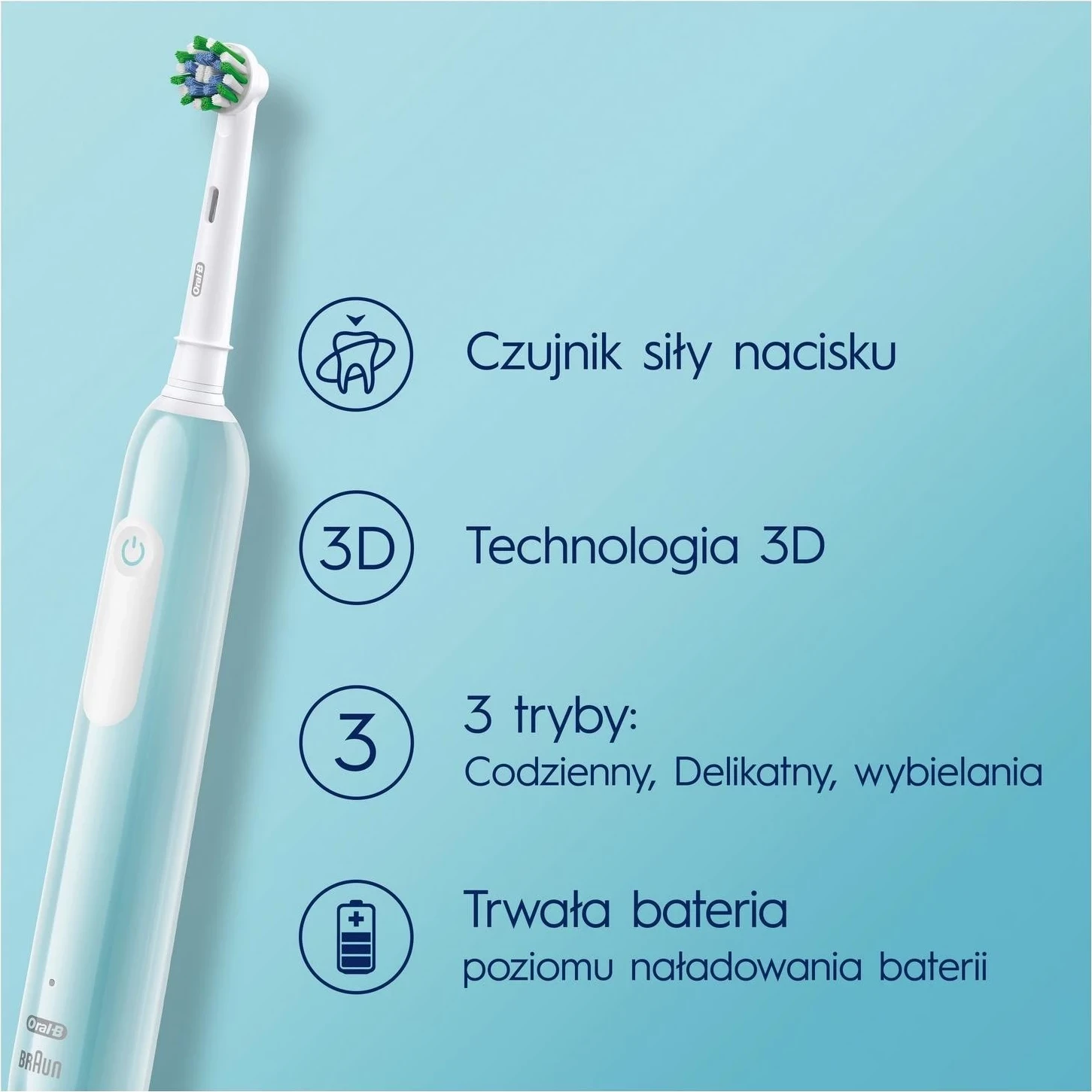 Električna zobna ščetka Pro 1, Oral-B, karibsko modra