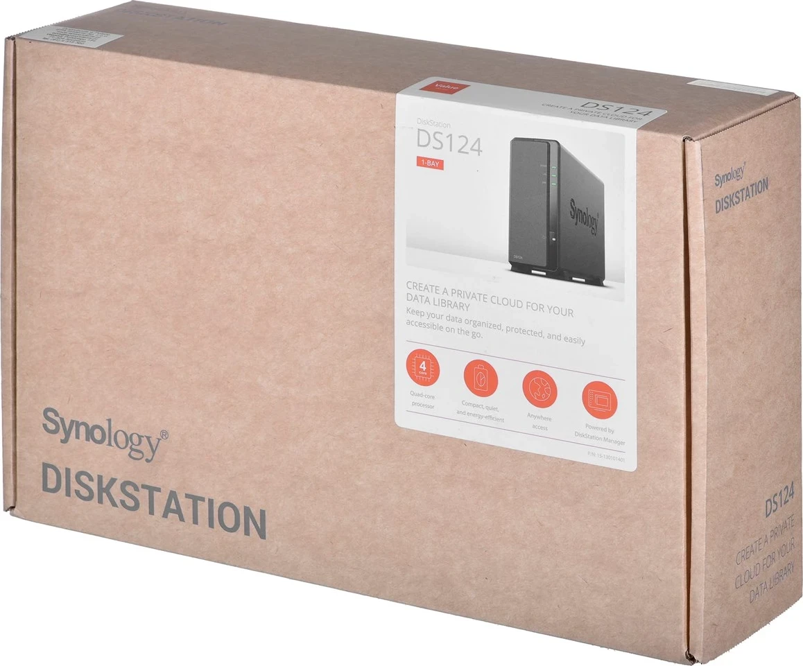 NAS Synology DiskStation DS124, Ethernet LAN, črn