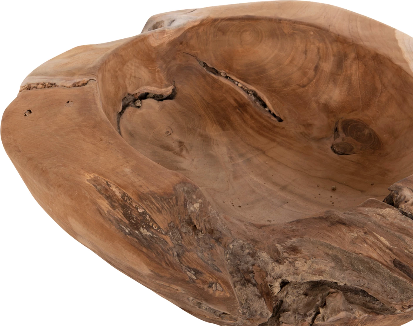 Dekorativna skleda za mizo YOKI FH9629 iz tikovine Φ50x16Hcm