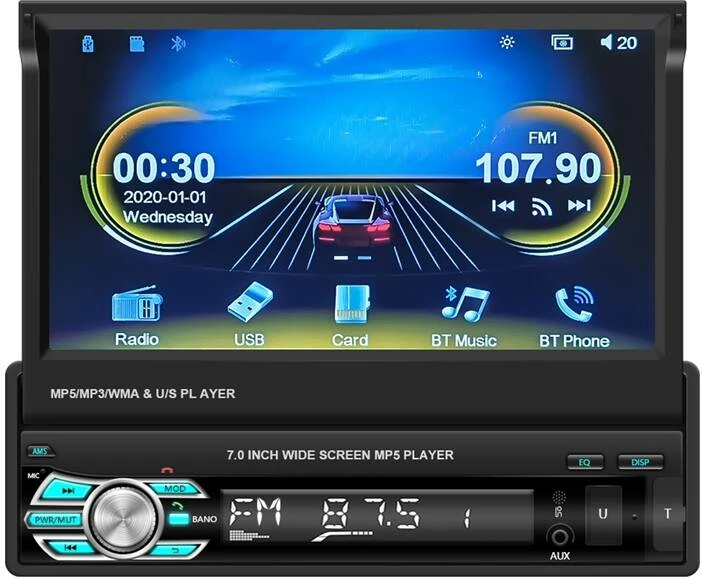 Avtomobilski zaslon Podofo A3503, 7-palčni, CarPlay & Android Auto, zaslon na dotik