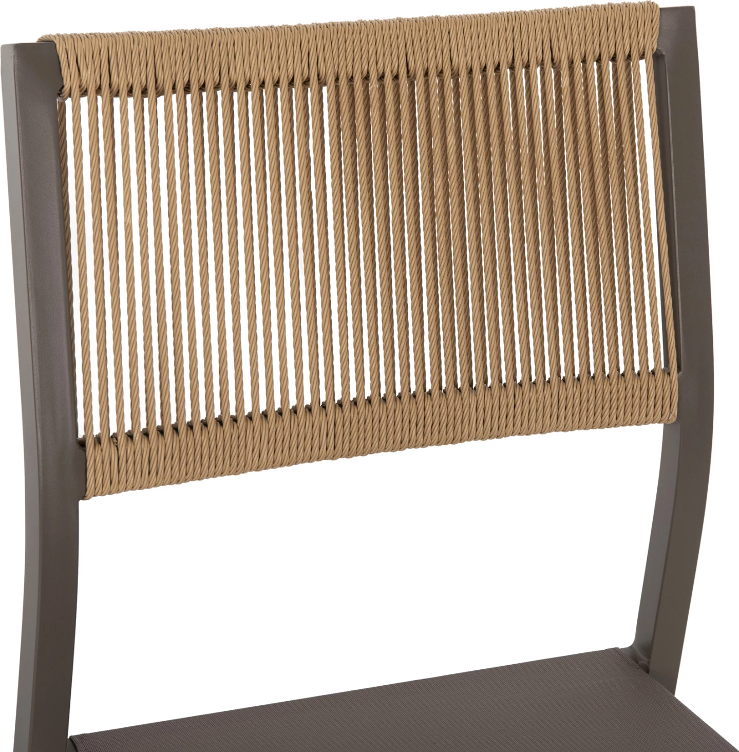 Aluminijasti stol FH5921.03 s šampanjskim okvirjem in tekstilom s sintetičnim ratanom v bež barvi 46x55,5x83H cm