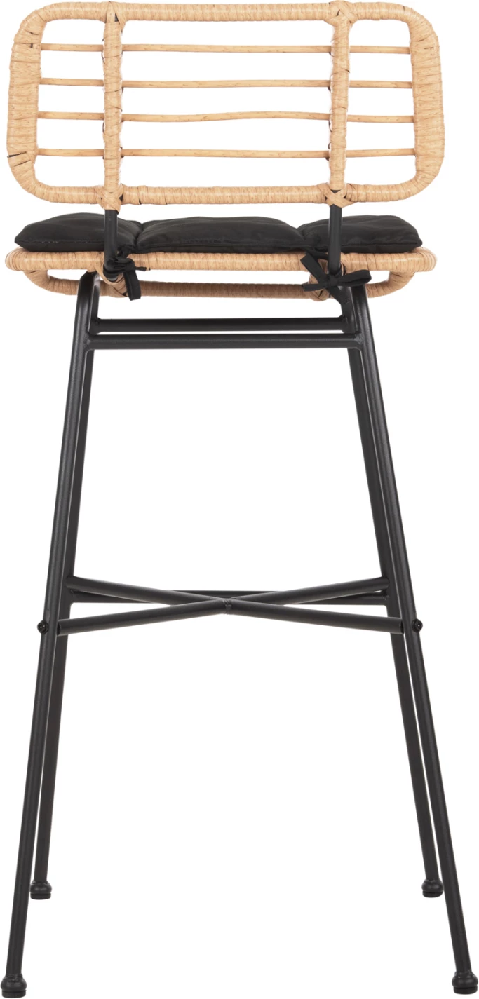 Barski stol z visokim sedežem ALLEGRA FH5708.11 kovina in blazina v črno-bež pletenini 48x49x99,5H cm