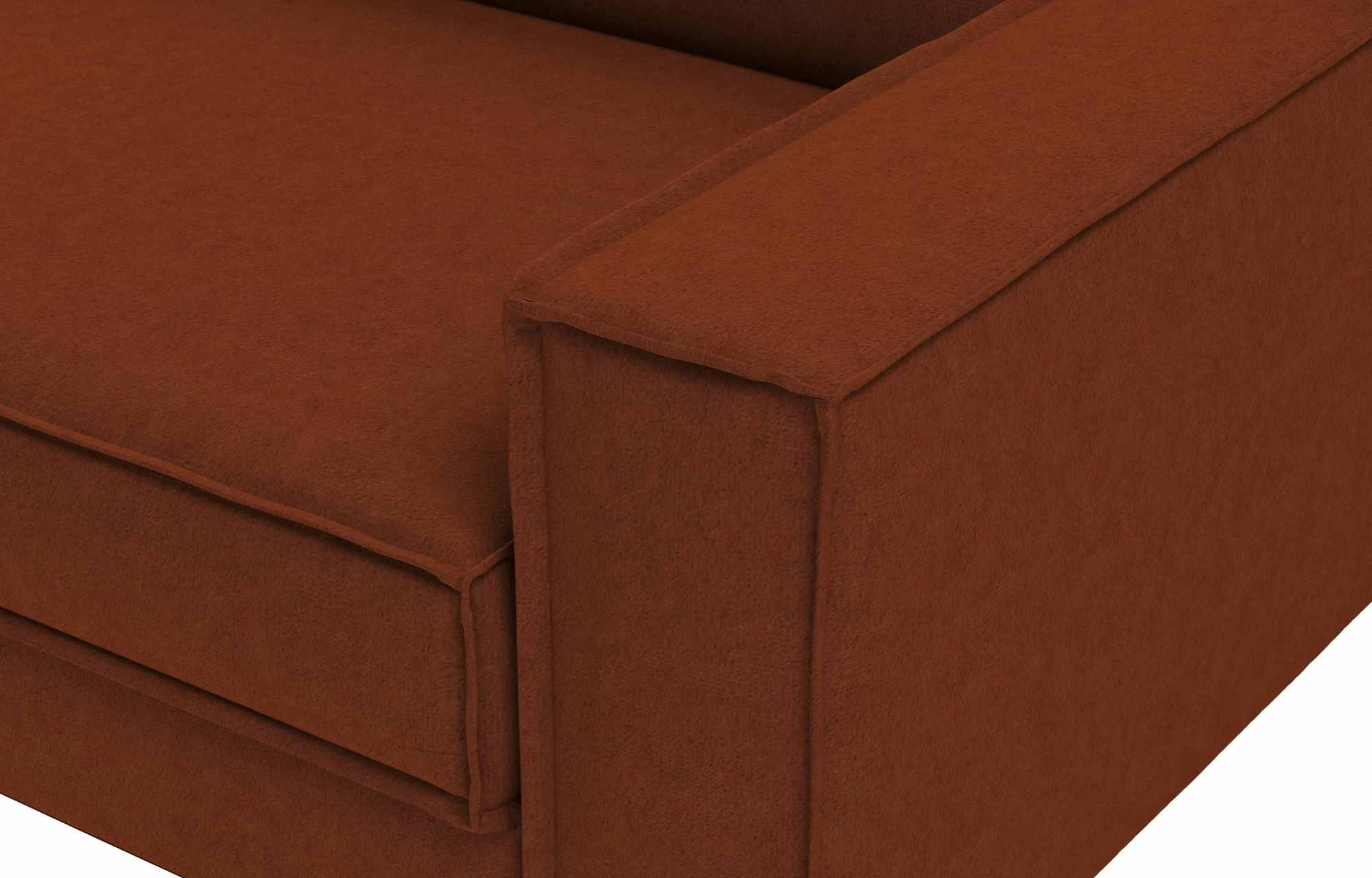 Enosedni kavč, Atelier del Sofa Sparrow Loveseat, opečno rdeč, orehove noge