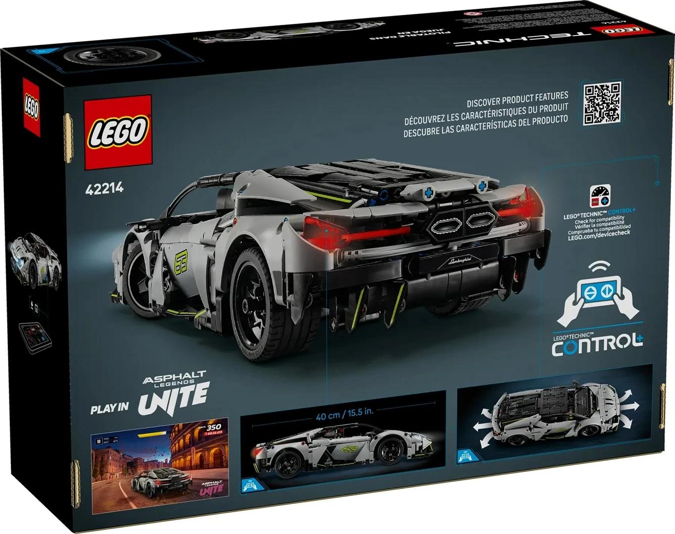 Model Lego Technic Lamborghini Revuelto 42214, 1135 kosov, siv