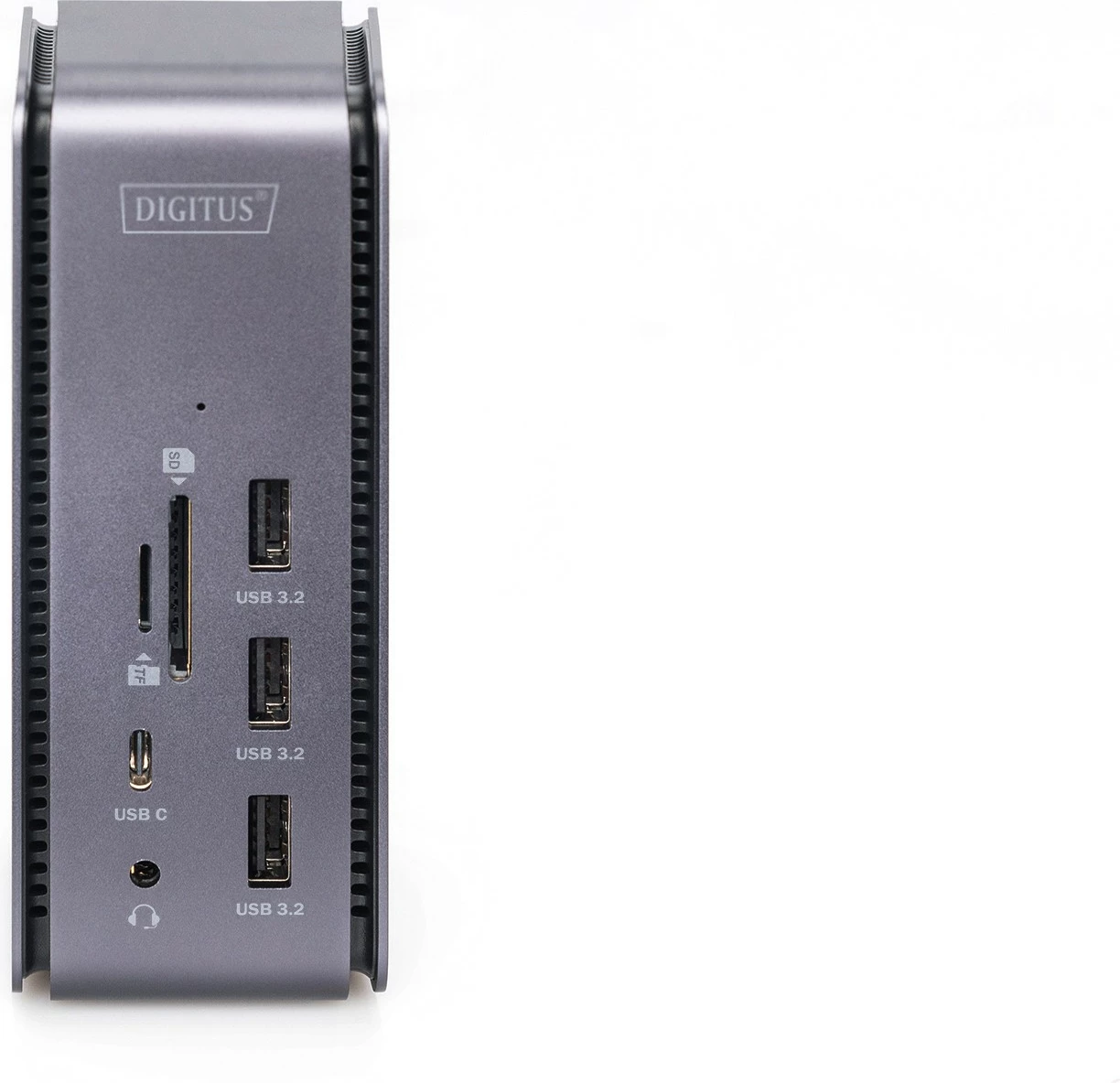 Stojalo za priklop Digitus, 1x DP, 1x HDMI, 2x USB-C, 3x USB 3.2, 3x USB 2.0, 2x čitalca kartic, 1x avdio, 1x RJ45, črno