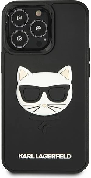 Ovitek za telefon 3D Rubber Ikonik Karl Lagerfeld za iPhone 13/13 Pro, 6,1", črn