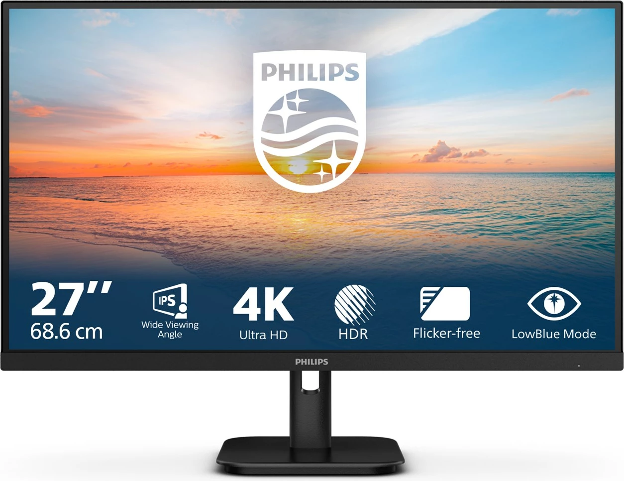 27" 4K Ultra HD IPS zaslon, Philips 27E1N1800A/00, črn