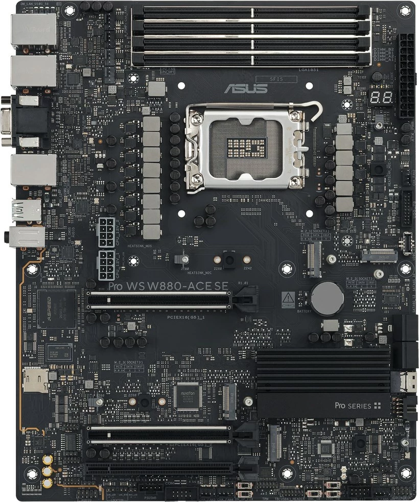 Matična plošča ASUS PRO WS W880-ACE SE, ATX, Socket LGA 1851, siva