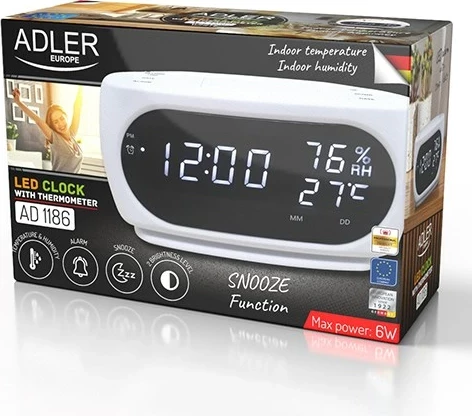 Alarmna ura Adler AD 1186, bela