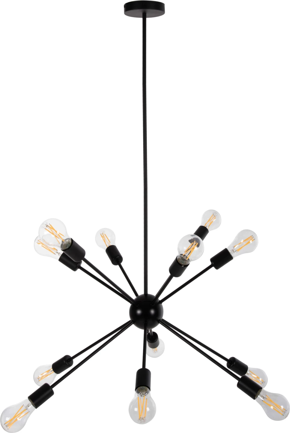 Stropna viseča svetilka z več lučmi FH4173 črna kovina Φ85x115H cm