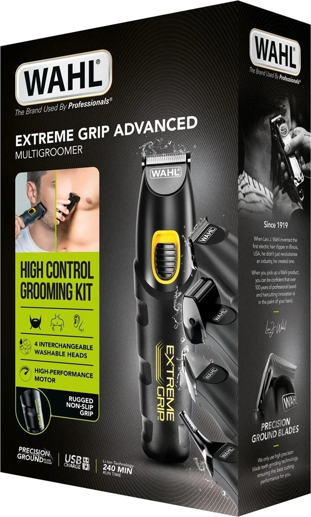 Trimer za brado WAHL Extreme Grip Advanced 09893.0460, črn