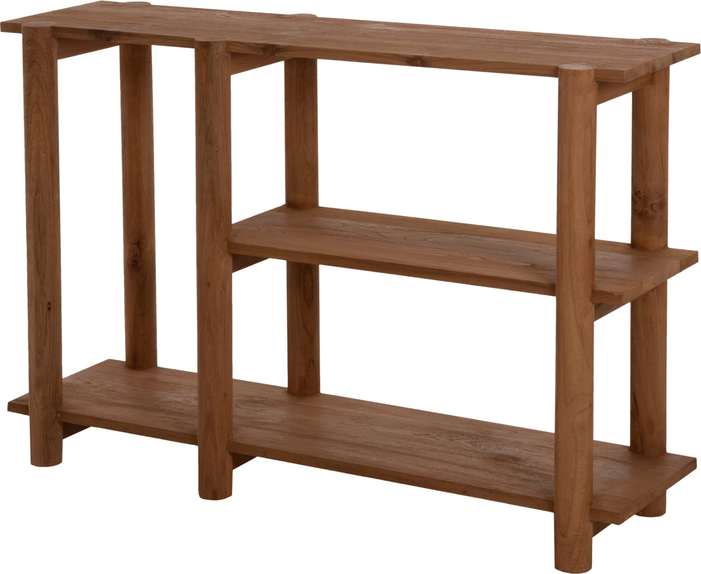 Konzola KUTAI FH9638 iz recikliranega tikovega lesa v naravni rustikalni barvi 120x35x80H cm