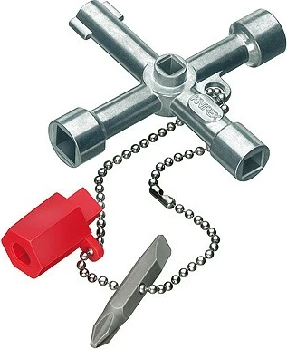 Univerzalni tehnični ključ Knipex 00 11 03, 4 noge, 4 glave, 76 mm, metalno/rdeč