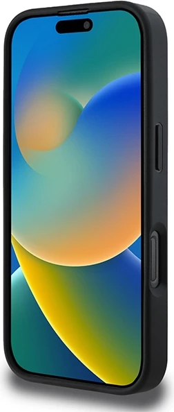 Ovitek za telefon s karo vzorcem in potiskanimi črtami DKNY za iPhone 16 Pro Max, črn