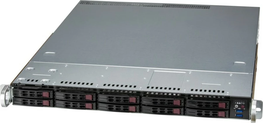 Rack 1U z 10x 2,5" hot-swap mesta, 2x860W, črn - Super Micro