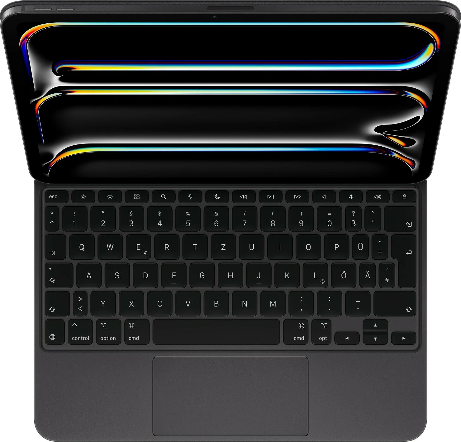 Tipkovnica z velikim sledilnim ploščkom za iPad Pro, Apple Magic Keyboard, QWERTZ, nemška, škarjasti mehanizem tipk, 1 mm, črna
