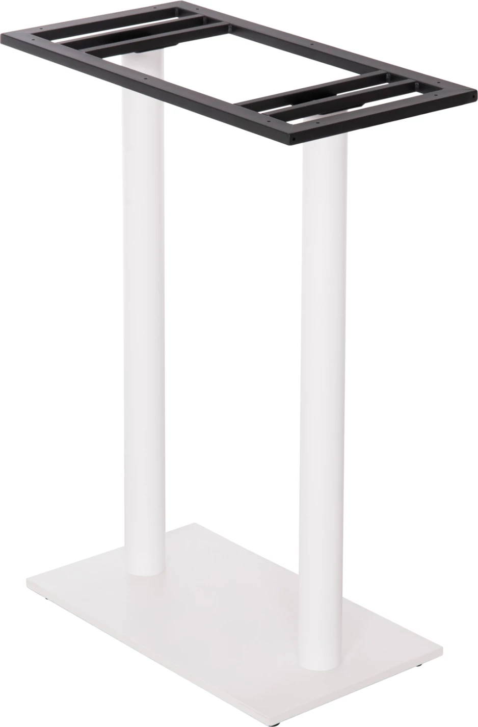 Podnožje za barsko mizo, dve nogi, kovina, mat bela, 80x40x108 cm