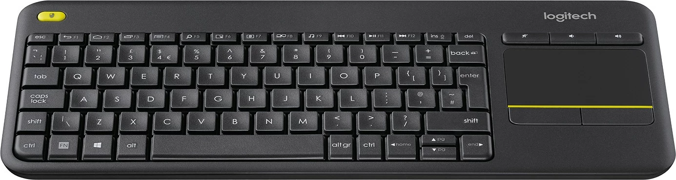 Brezžična tipkovnica Logitech K400 Plus, polne velikosti, QWERTZ, sledilna ploščica, črna