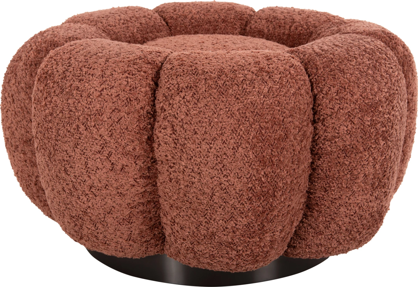 Okrogli stol KRIPP FH9602.02 roza boucle-črna kovinska osnova Φ60x31Hcm