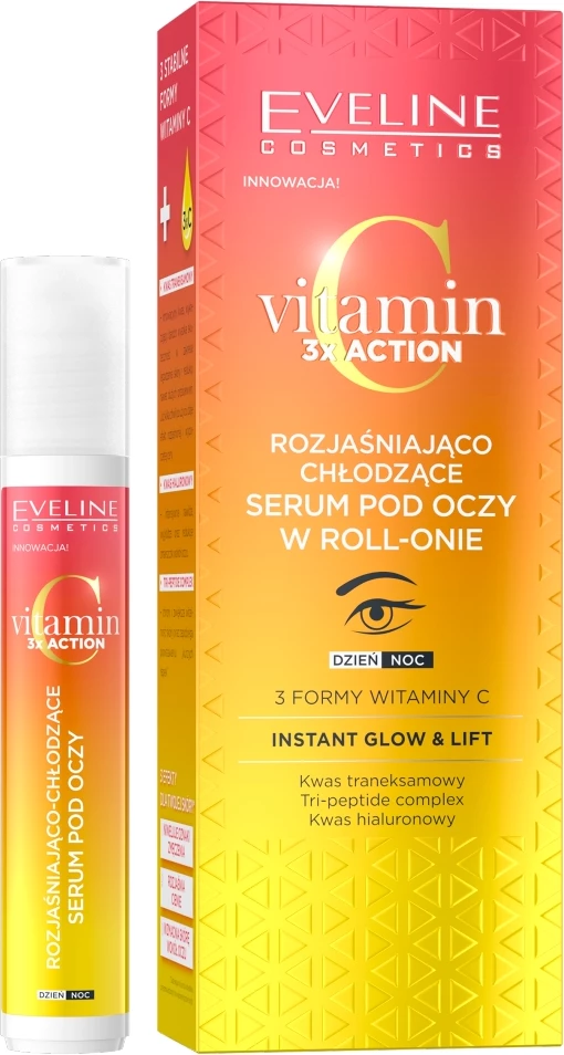 Posvetljevalno in osvežujoče serum za oči Eveline Cosmetics Vitamin C 3x, 15 ml