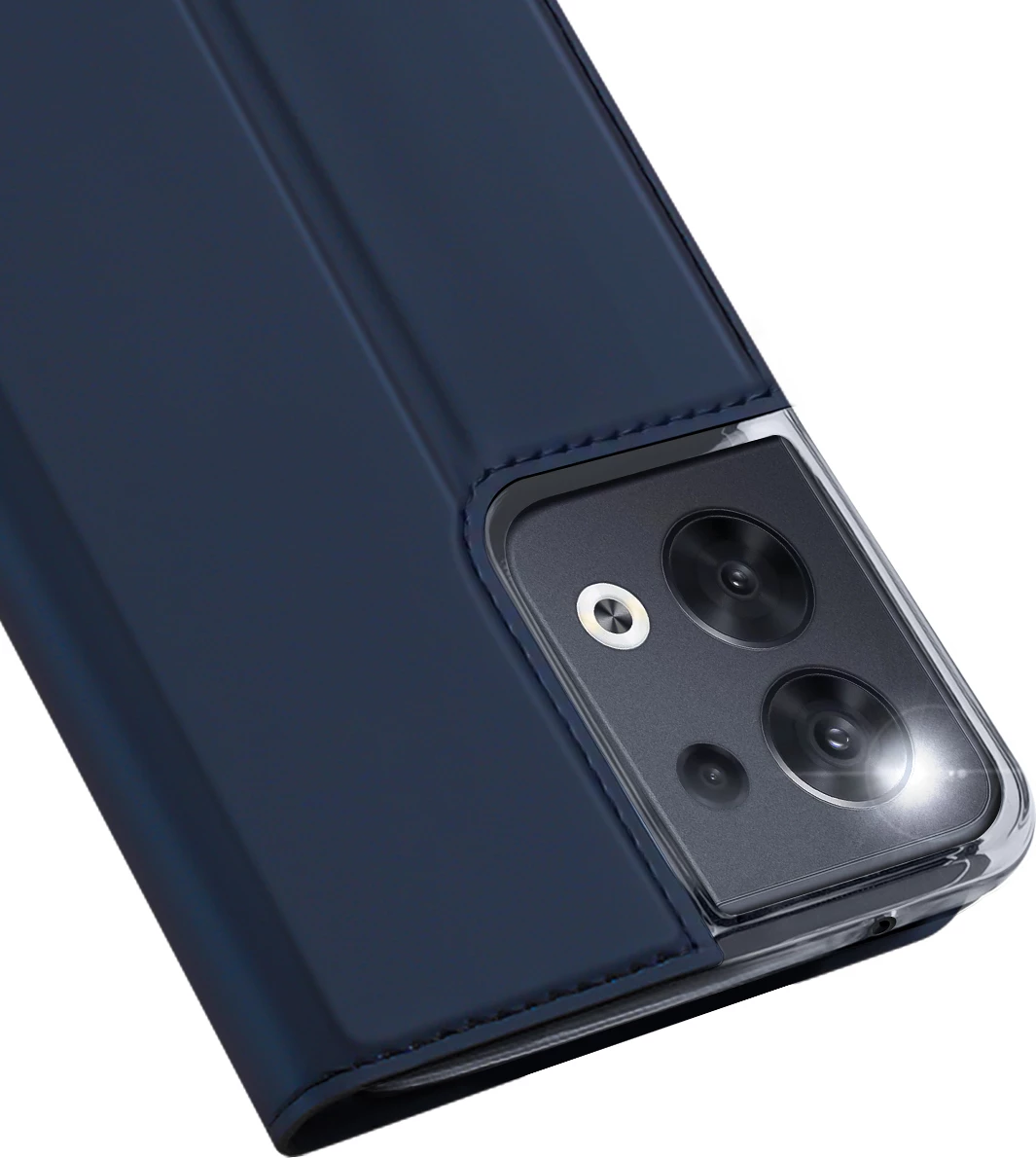 Ovitek za pametni telefon Dux Ducis Skin Pro za Oppo Reno 8, s preklopnim pokrovom, z žepom za kartico, s funkcijo stojala, moder