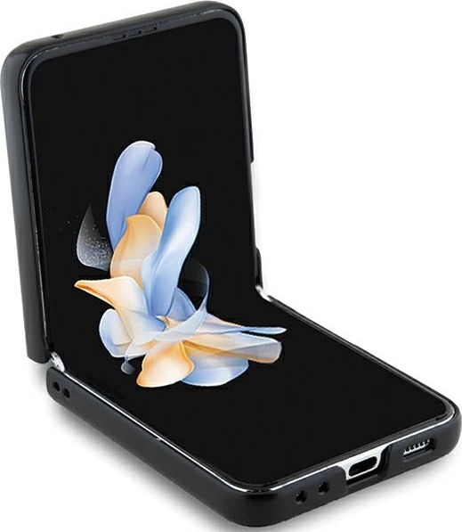 Ovitek za telefon Hello Kitty za Samsung Galaxy Z Flip 5, metalni logotip, črn