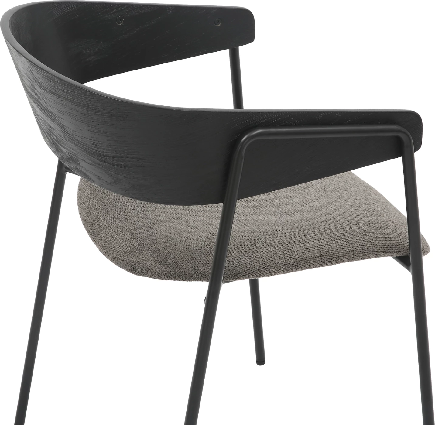 Jedilni stol KORIN FH9975.02 kovina in vezana plošča v črno-sivi tkanini 54x51x72,5H cm, set 2 kosov