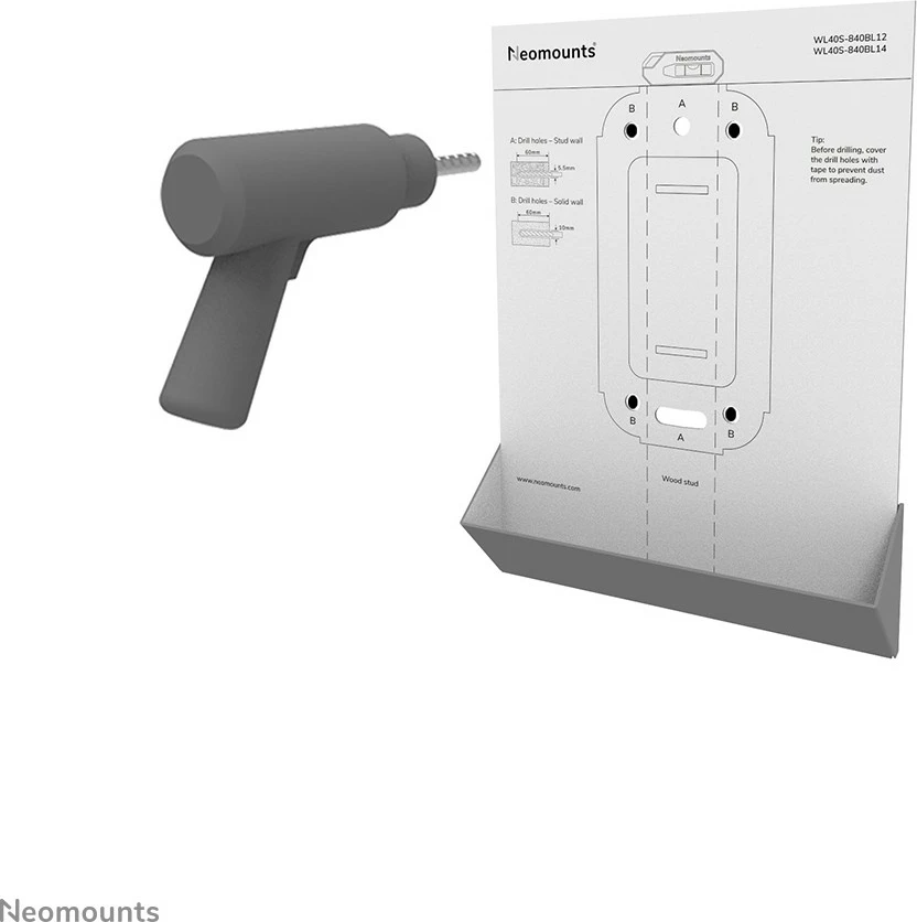 Držalo za TV Newstar Neomounts WL40S-840BL14, 32–65 palcev, polni premik, jeklo, črno