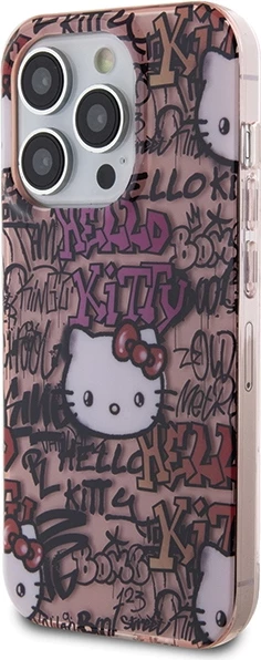 Ovitek za telefon z grafitnim motivom, IML, Hello Kitty za iPhone 13 Pro Max, roza