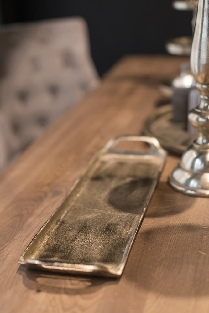 Dekorativni pladenj iz aluminija, srebrn, 53 x 15 x 4 cm, ADORO