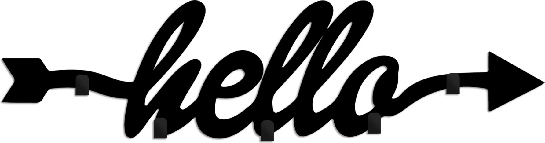 Varovalo za steno iz kovine Wallity, Hello, črna, 68x22x2 cm