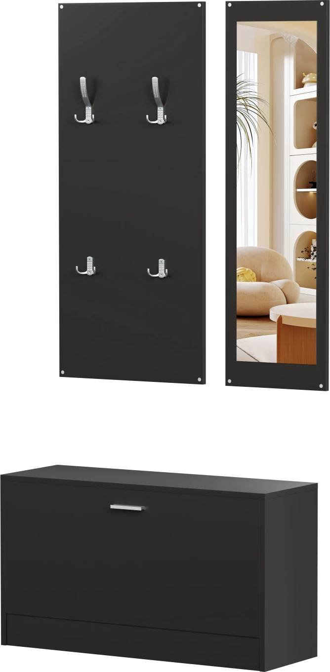 Komplet za predsobo z ogledalom VERN FH2476.02 melamin v wenge 80x27x175Hcm