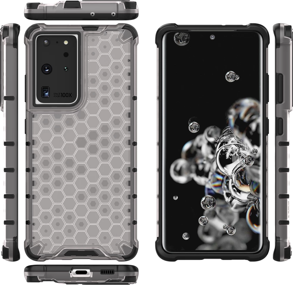Ovitek Hurtel Honeycomb za Samsung Galaxy S22 Ultra, prozoren