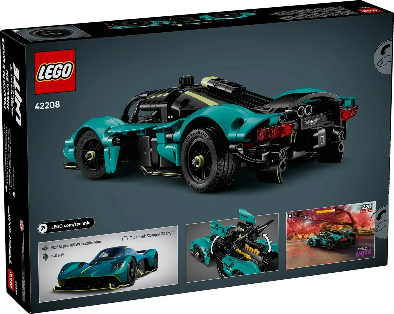 Model Aston Martin Valkyrie LEGO Technic 42208, 707 delov, za starost 9+