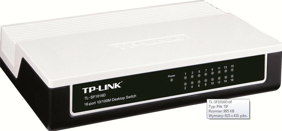 Stikalo TP-LINK TL-SF1016D, 16 vrat, namizno, črno