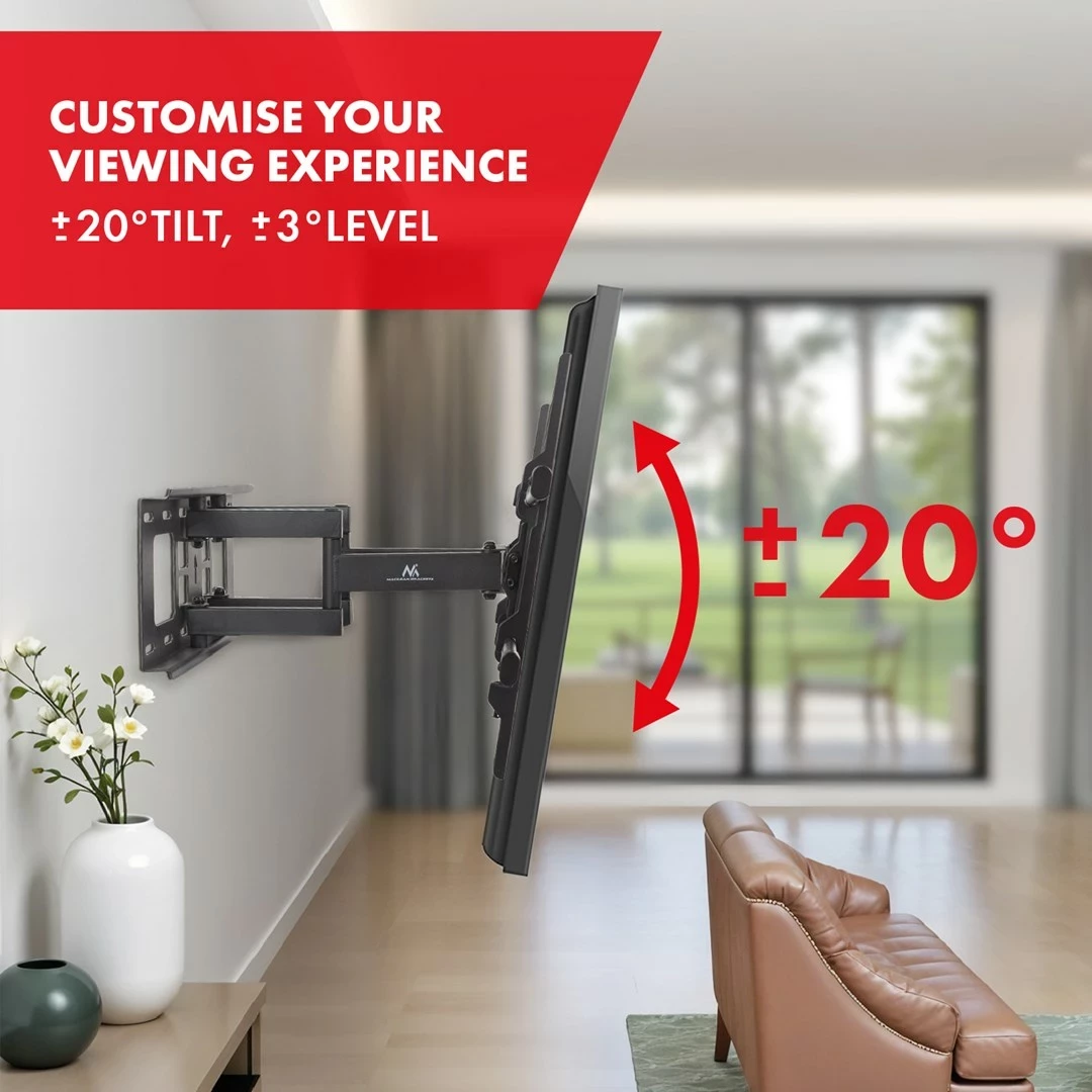 Stenski nosilec za TV Maclean MC-789, za 32–85", VESA 600x400, 60 kg, črn