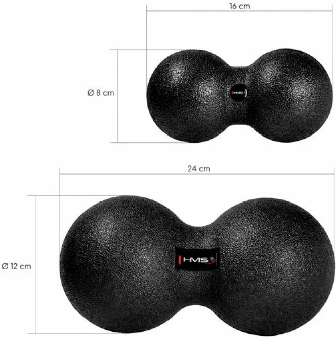 Dvojna masažna žogica Duo Ball HMS BLM02 8 x 16 cm