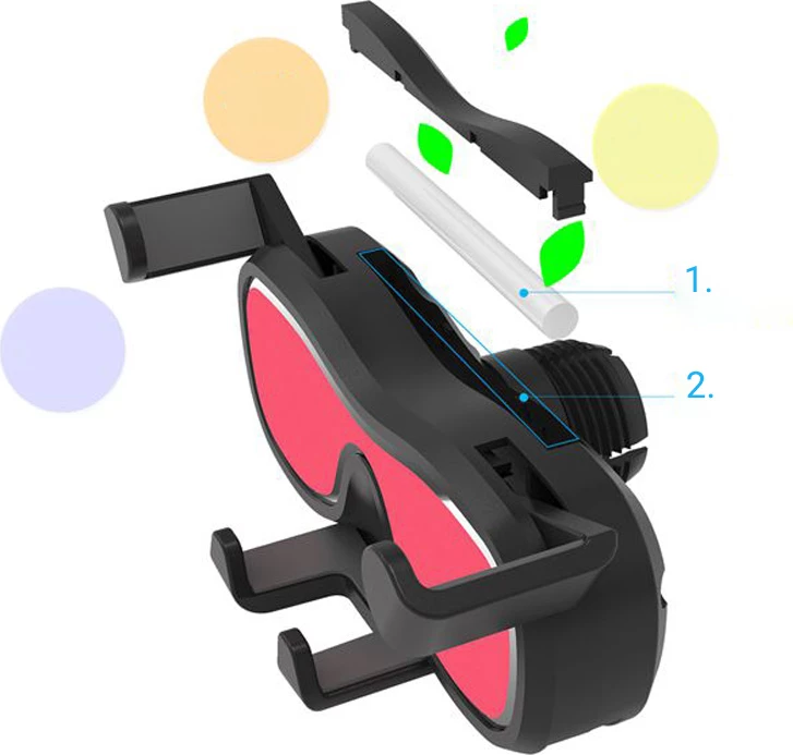 Držalo za telefon z zračnim osvežilcem Hurtel YC06, črno